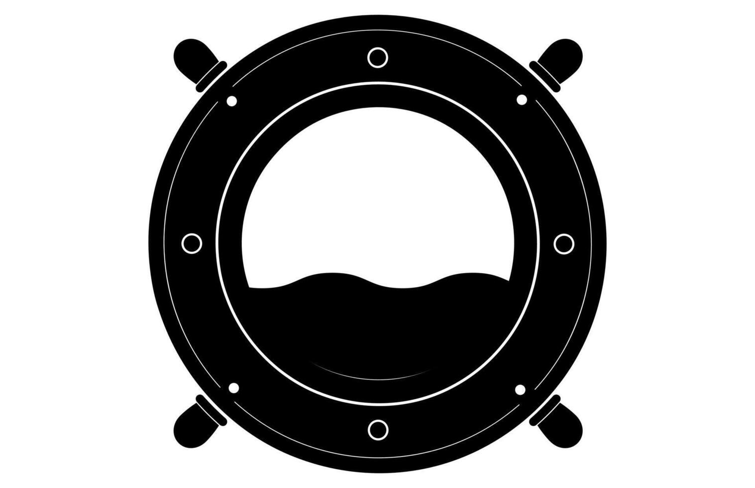 Ship Porthole Silhouette isolated on a white background vector