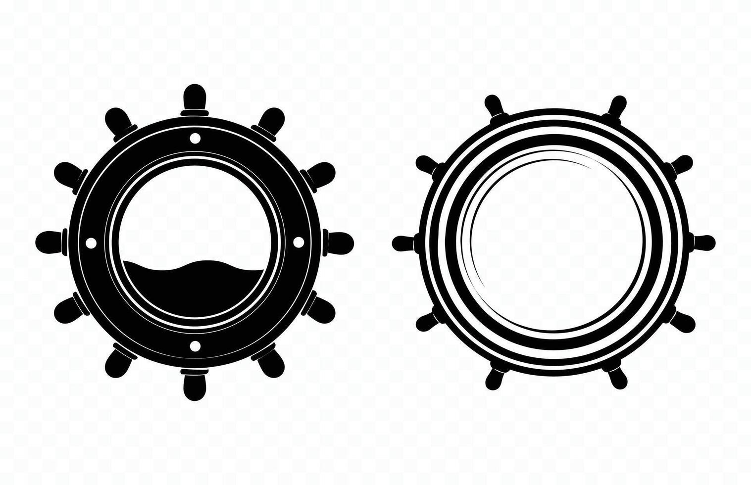 Ship Porthole Silhouette Clipart vector
