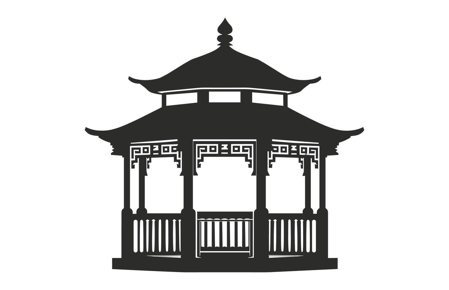 Gazebo Silhouette Clipart vector