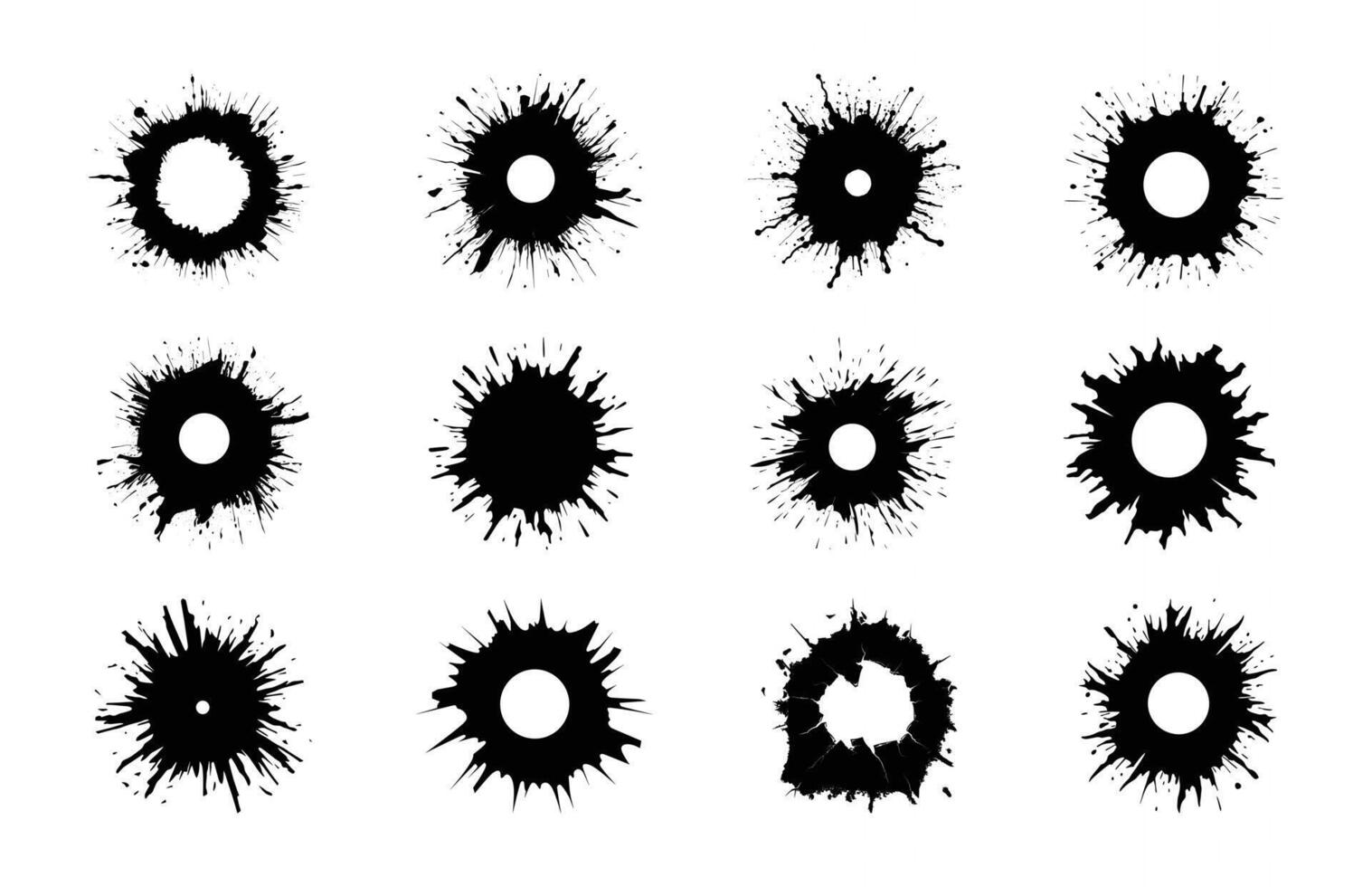 Bullet Hole Silhouette Bundle vector