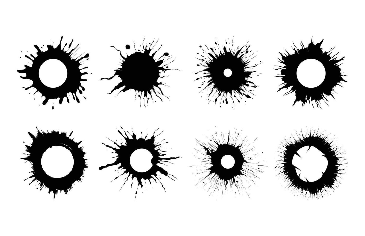 Bullet Holes Clipart Silhouette Bundle vector