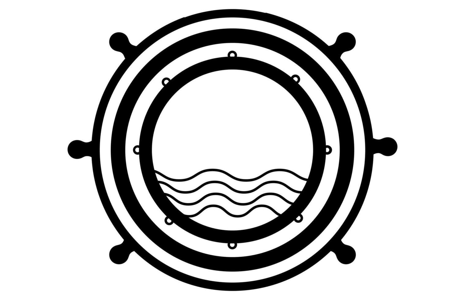 Boat Porthole Silhouette isolated on a white background vector