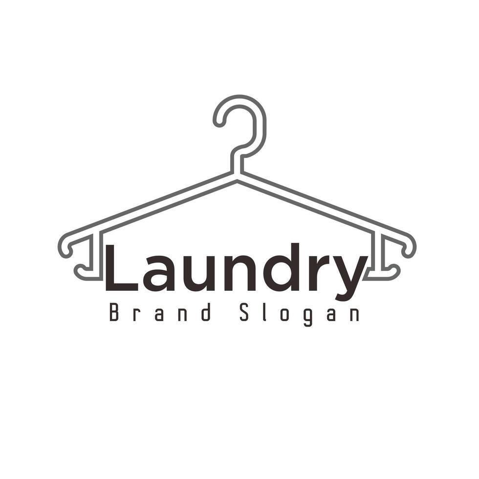 laundry logo with cloth and hanger vector