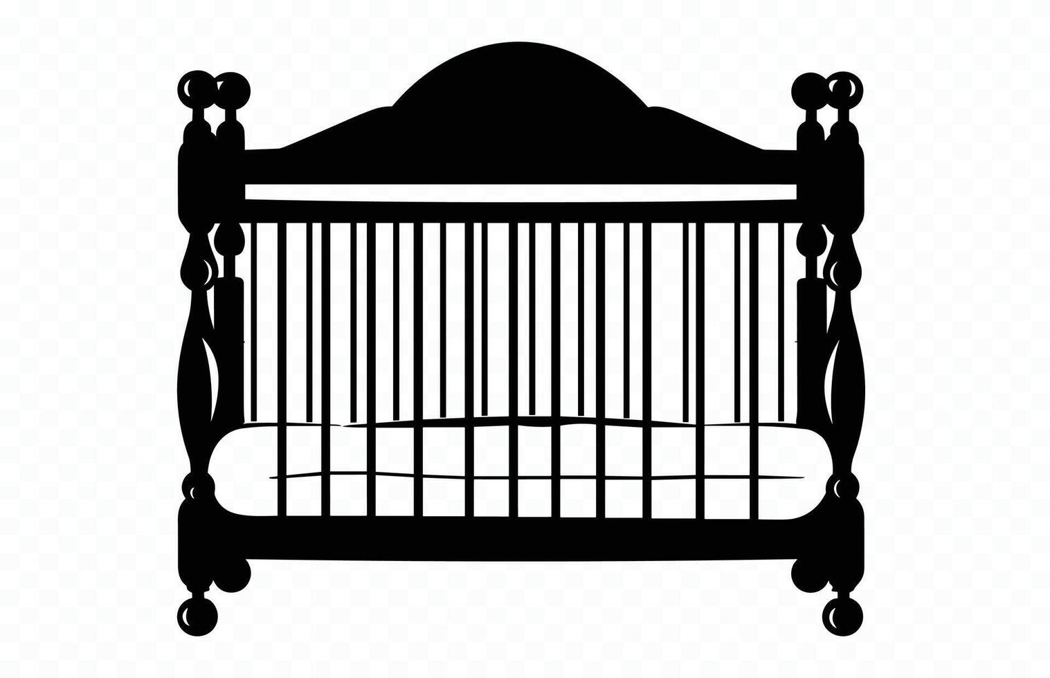 Baby Crib Silhouette isolated on a white background vector