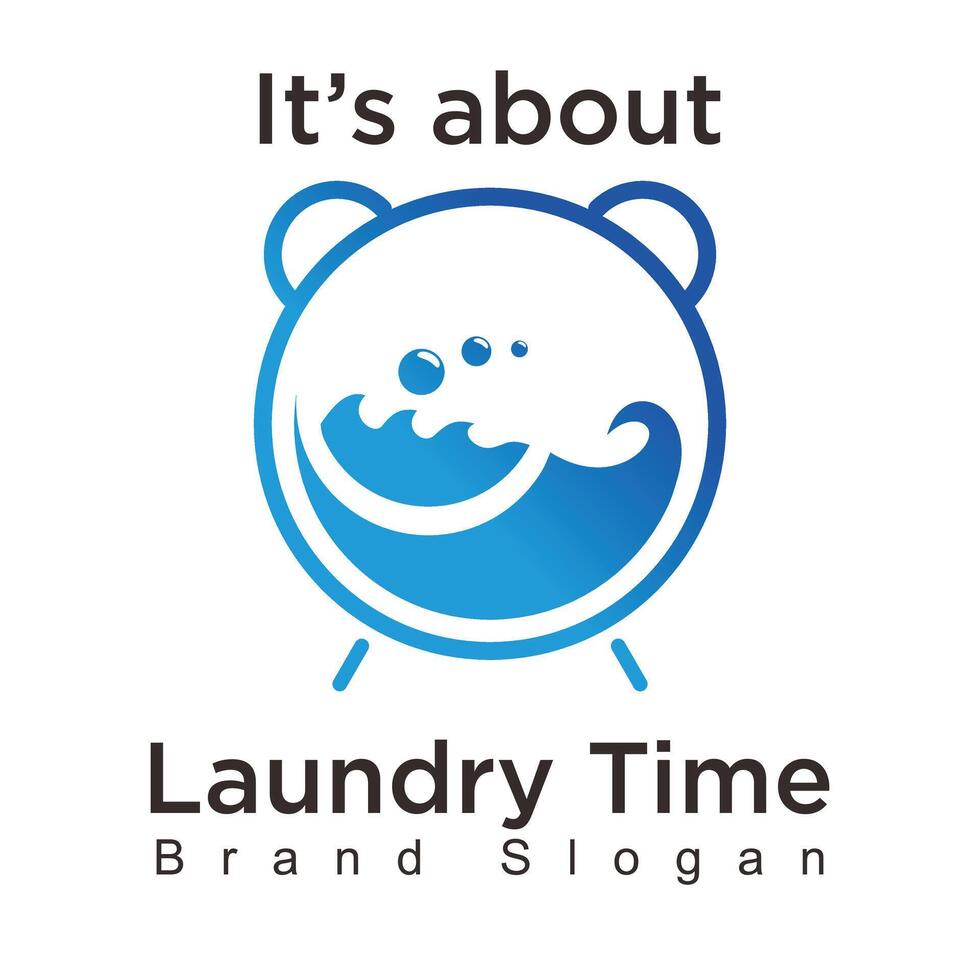 laundry time logo with bubble vector