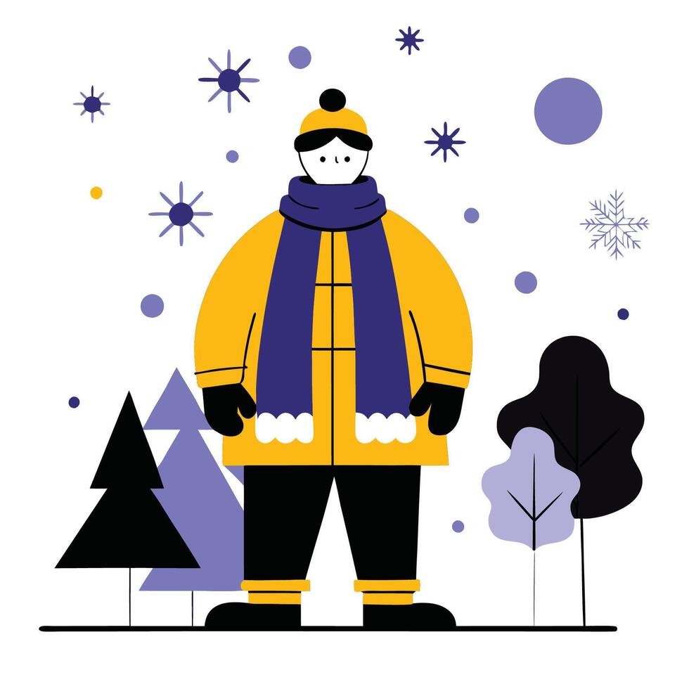 Snowy Winter Forest with Majestic Pine Trees at Night vector
