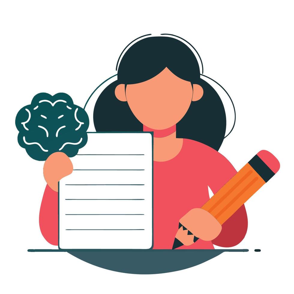 Conceptual Illustration of Writers Experiencing Creative Block and Inspiration Struggle vector