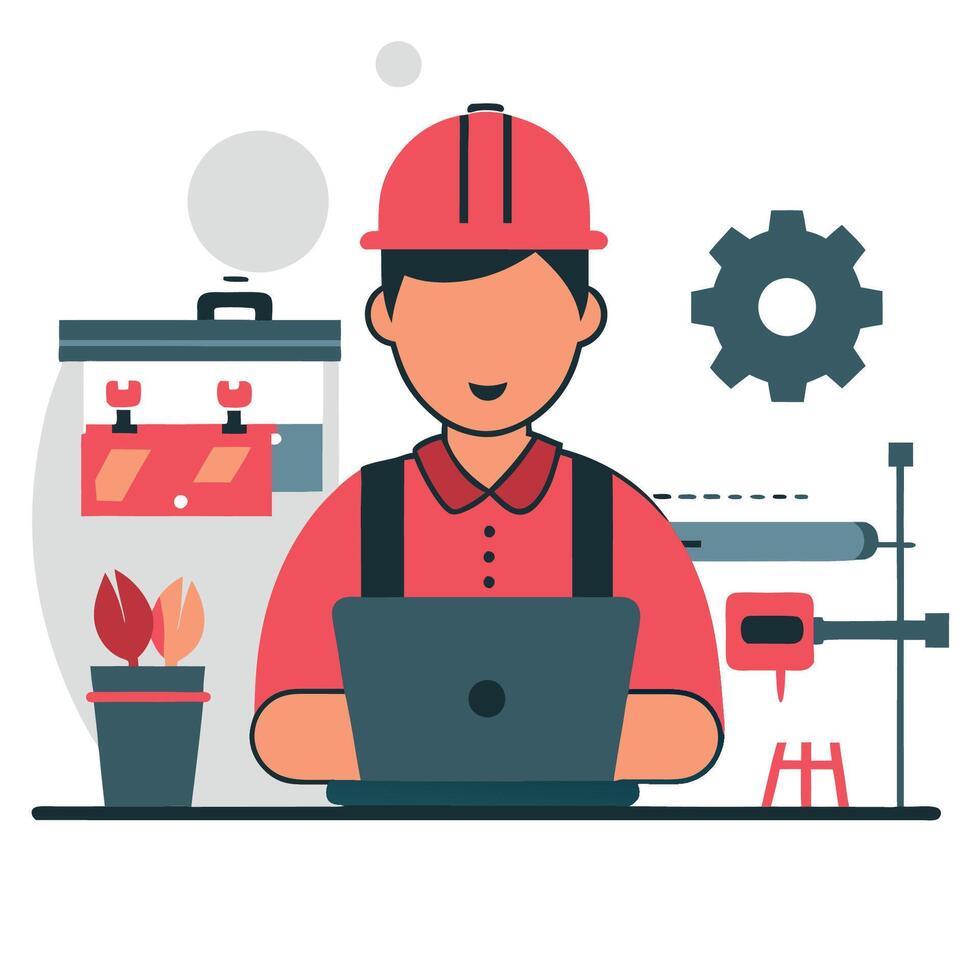 Concept Illustration Depicting Workplace Collaboration and Creative Process vector