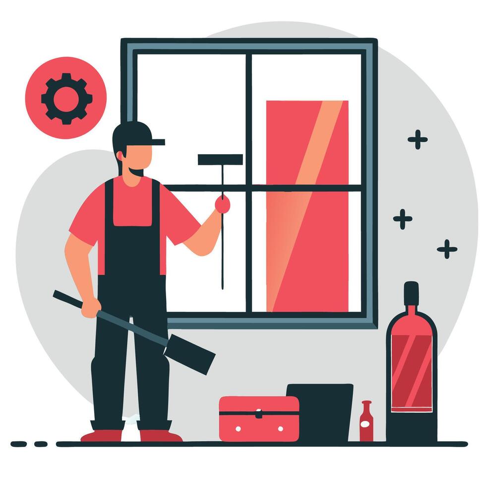 Professional Window Cleaning Concept for Crystal Clear Views vector