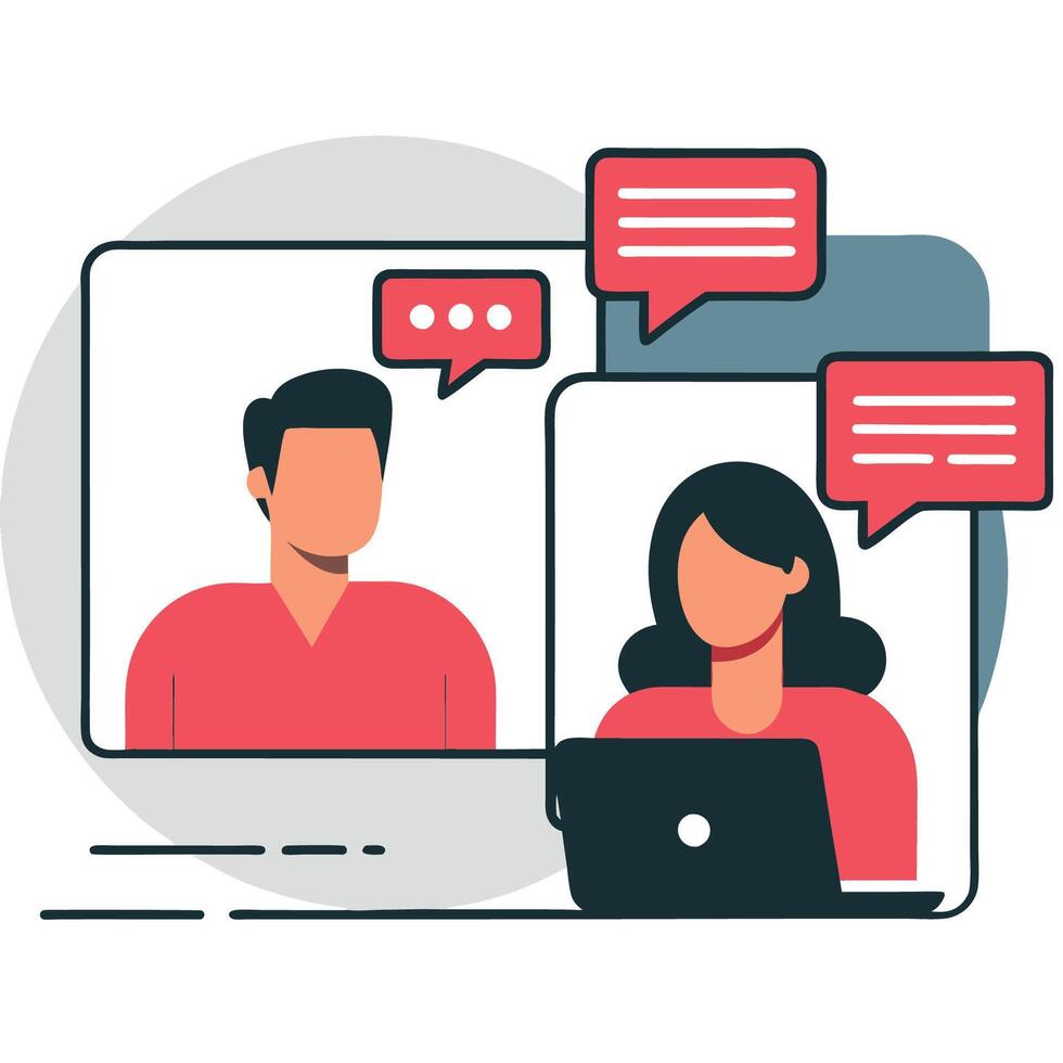 Work Chat Collaboration and Communication Illustration vector