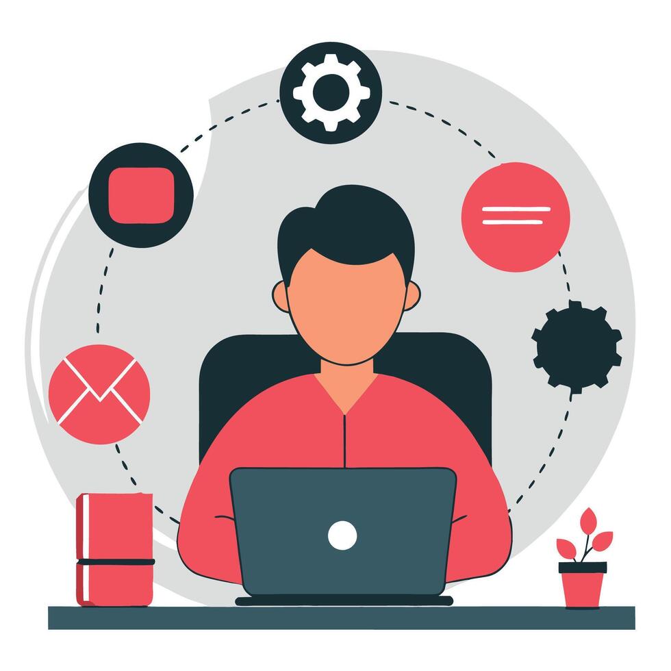 Conceptual Illustration of a Working Concept for a Product or Service vector