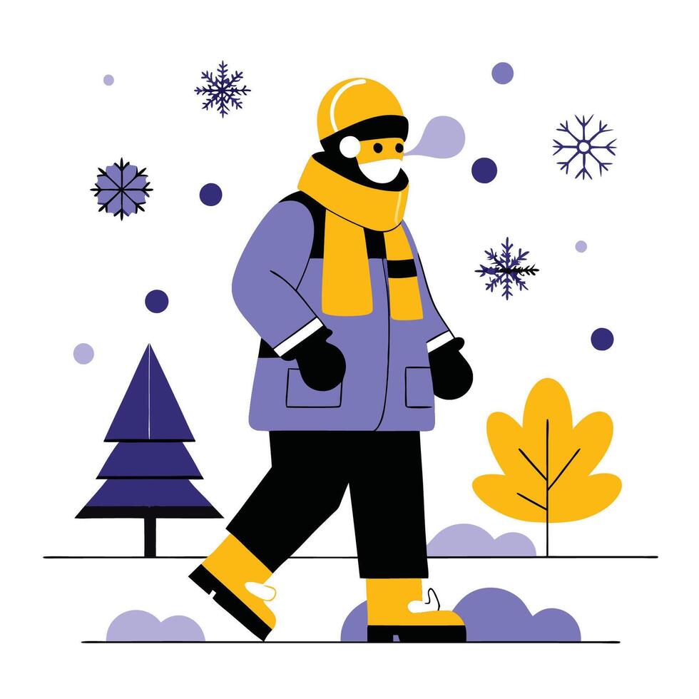 Winter Wonderland Scene with Snow-Covered Trees and Mountains vector
