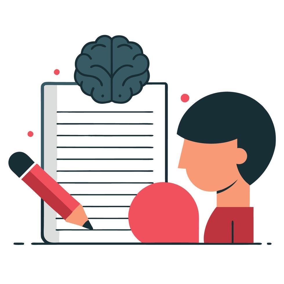 Concept Illustration of the Frustrating Struggle with Writer s Block vector