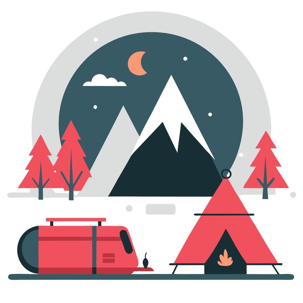 Title Winter Wonderland A Concept for Camping in the Snowy Wilderness vector