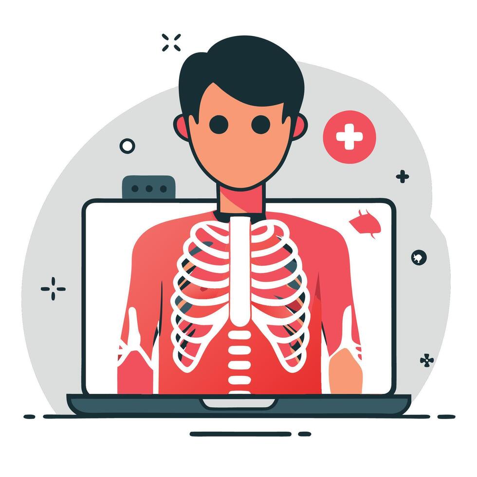 Insightful Depiction of X-Ray Technology in Modern Medicine vector