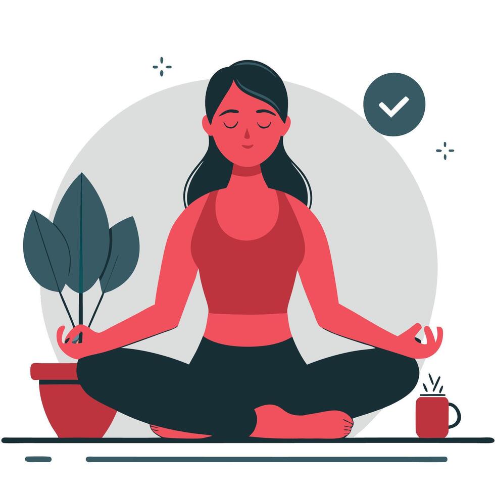 Illustrated Yoga Practice for Beginners Step-by-Step Guide vector