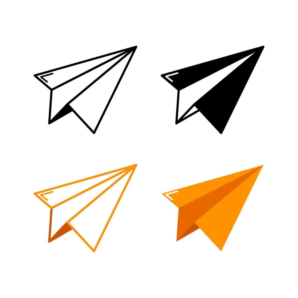 Paper plane icon pack illustration vector