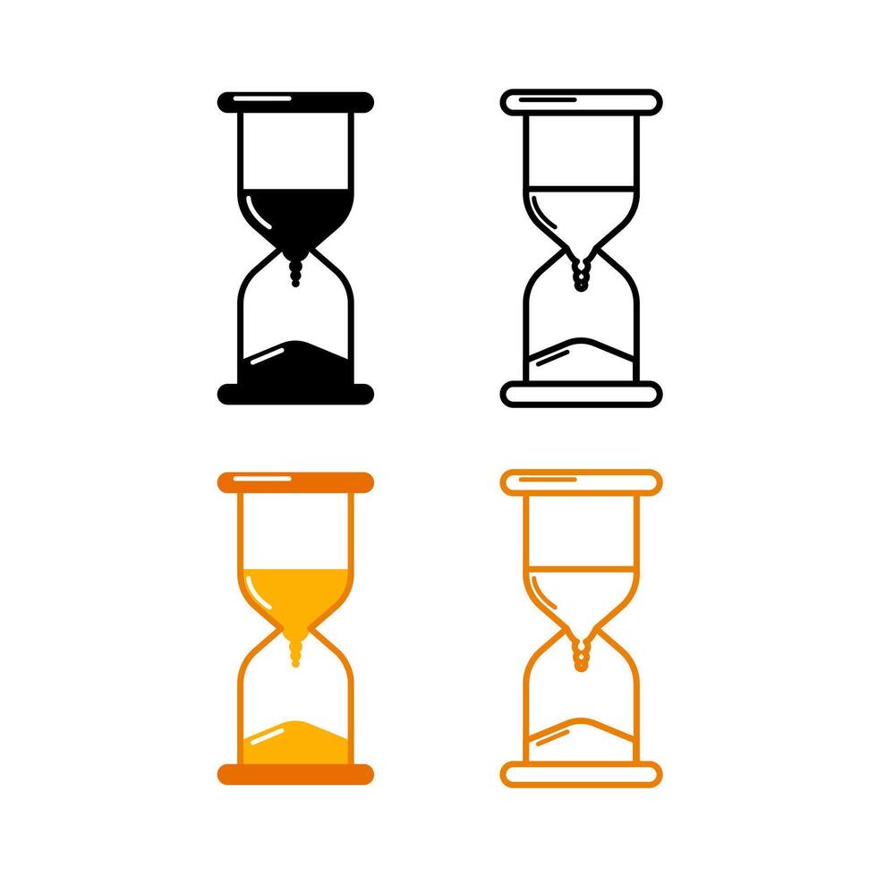 Sand hourglass timer icon pack illustration vector