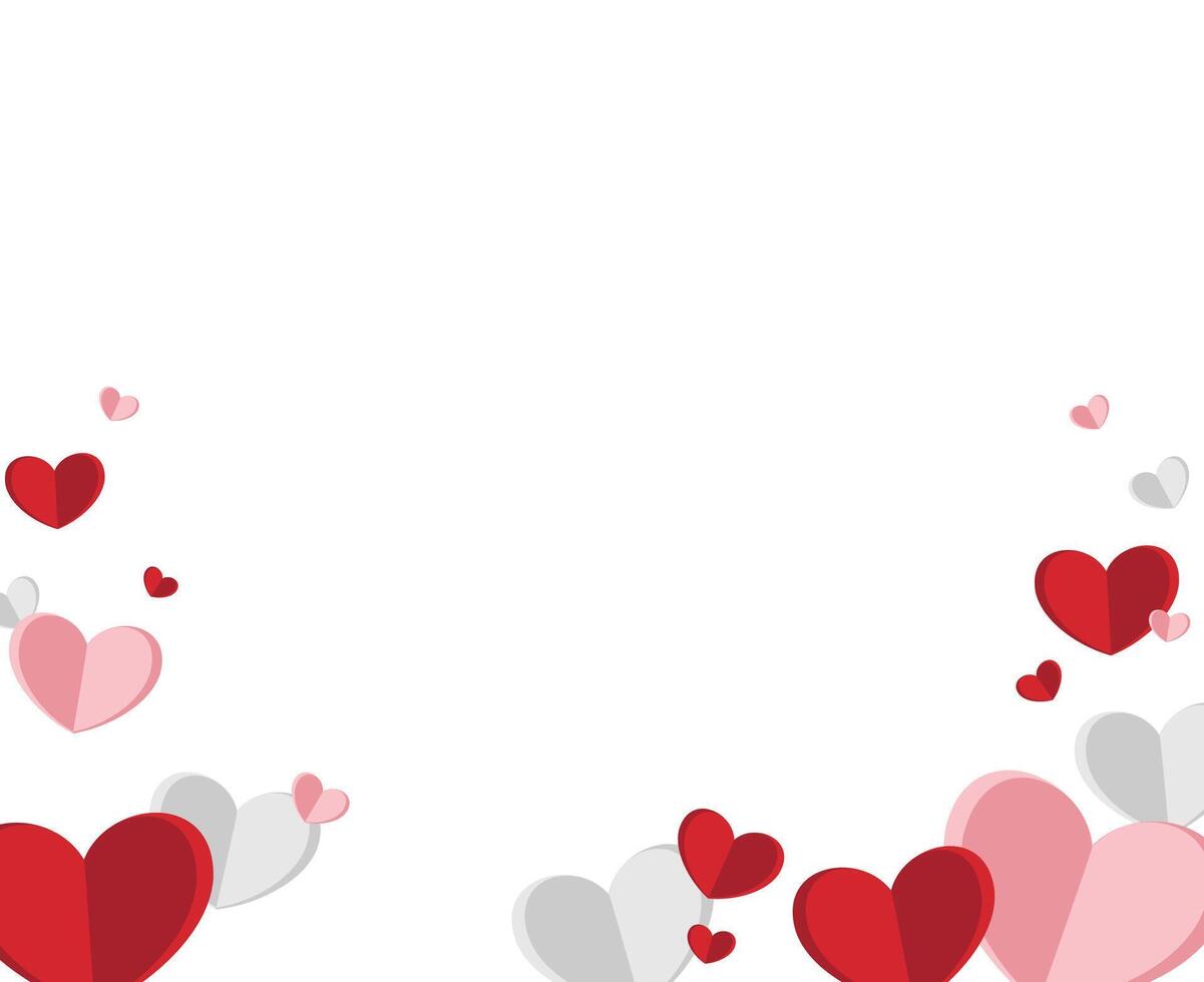 heart decoration background in paper style with empty space vector