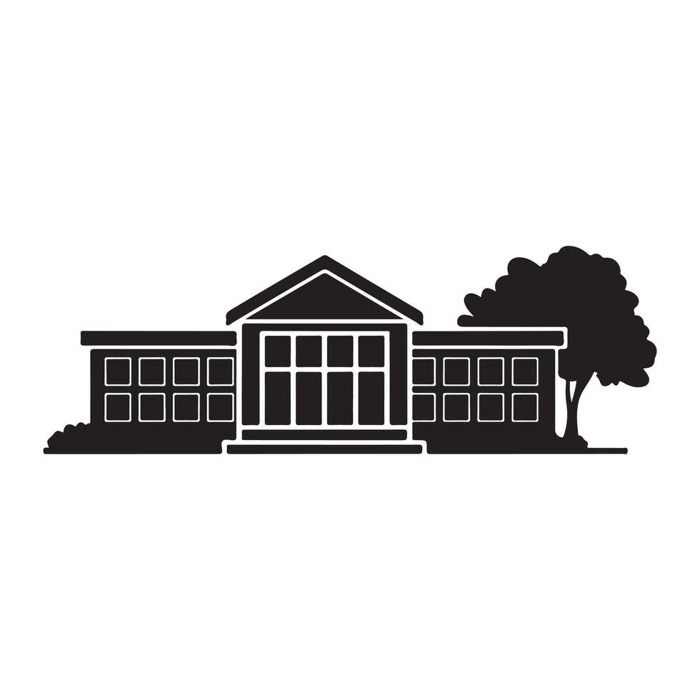 School building icon illustration vector