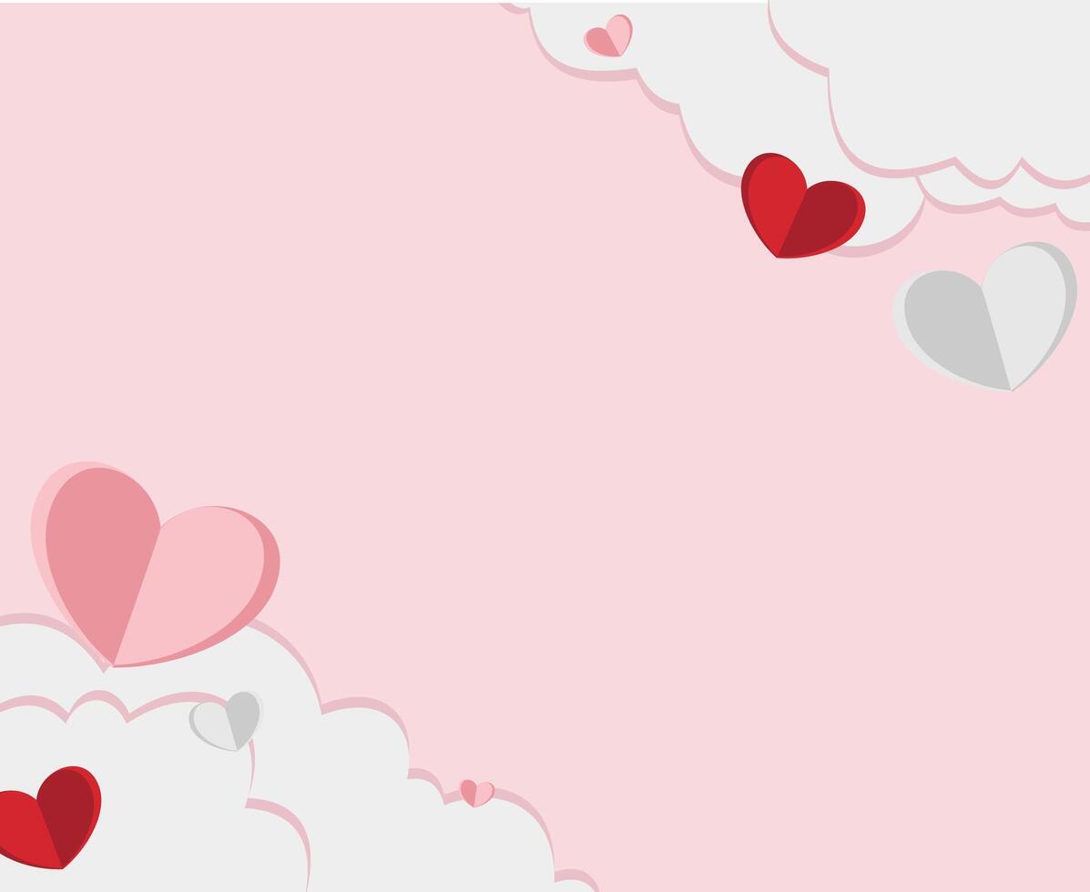 Heart background for valentine's day with empty space vector