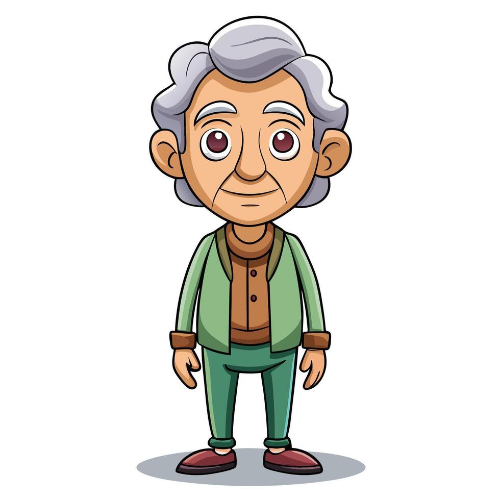 an old man in a green jacket and pants vector