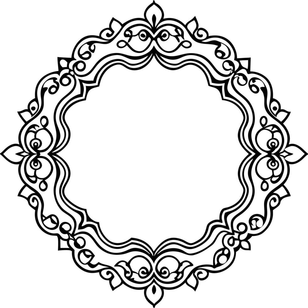 a round frame with ornate design vector