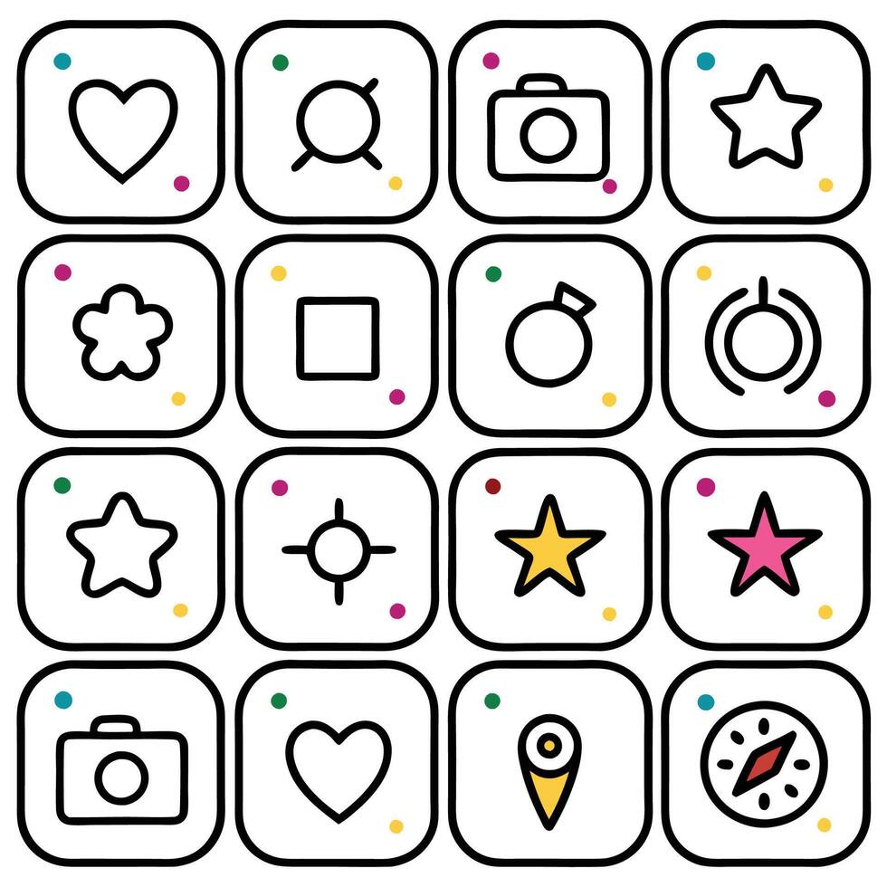 a set of icons for social media vector