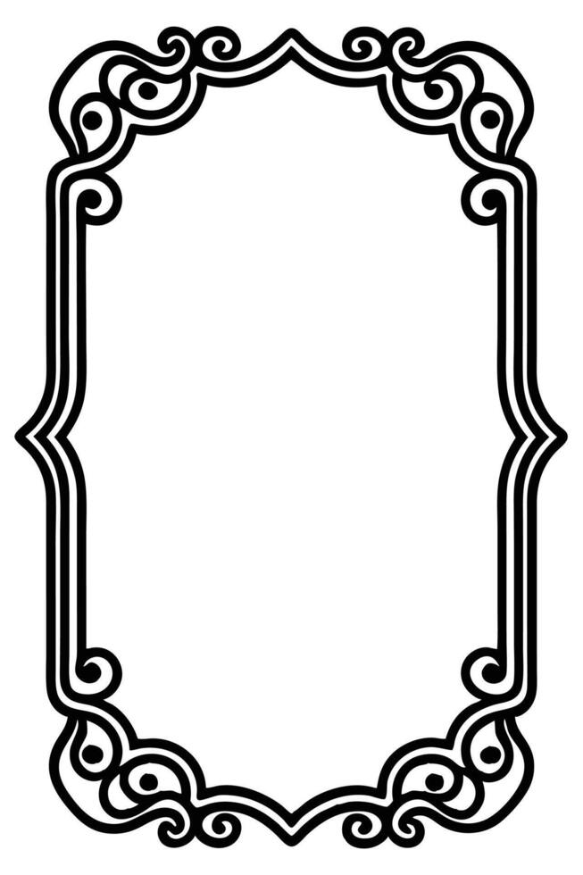 a black and white drawing of a frame with ornate design vector