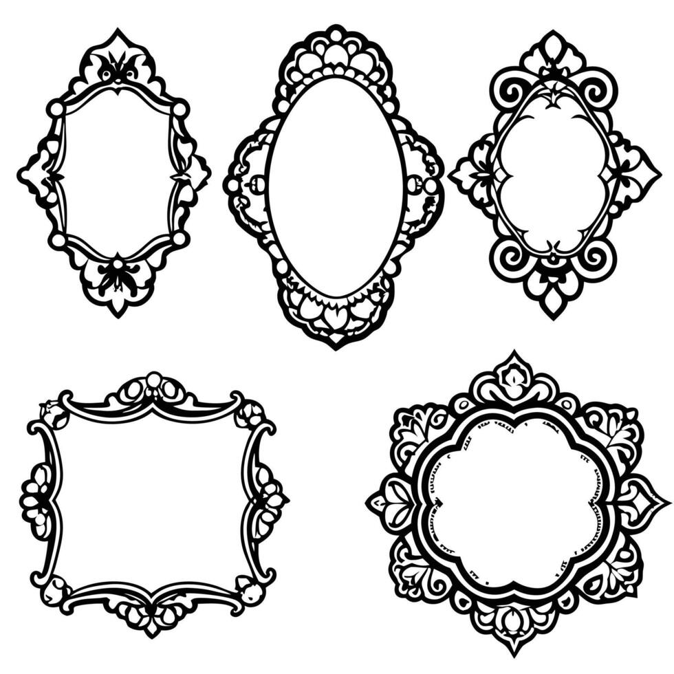 set of ornate frames vector