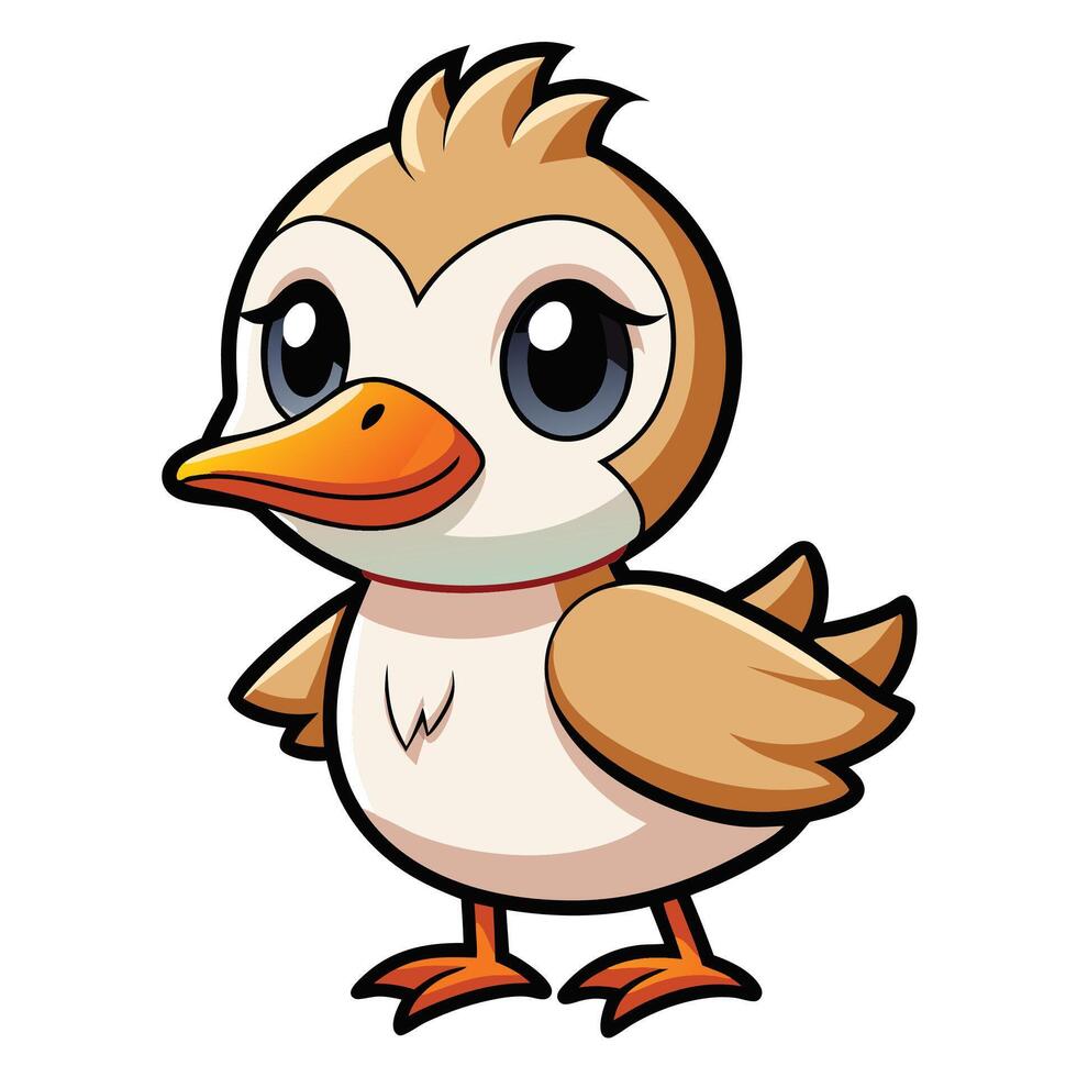 a cartoon duck with big eyes and a big nose vector