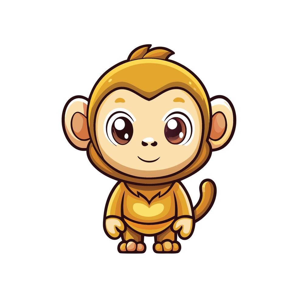 a cartoon monkey in a brown outfit vector