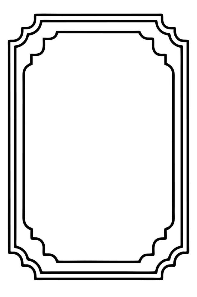 a black and white drawing of a square frame vector