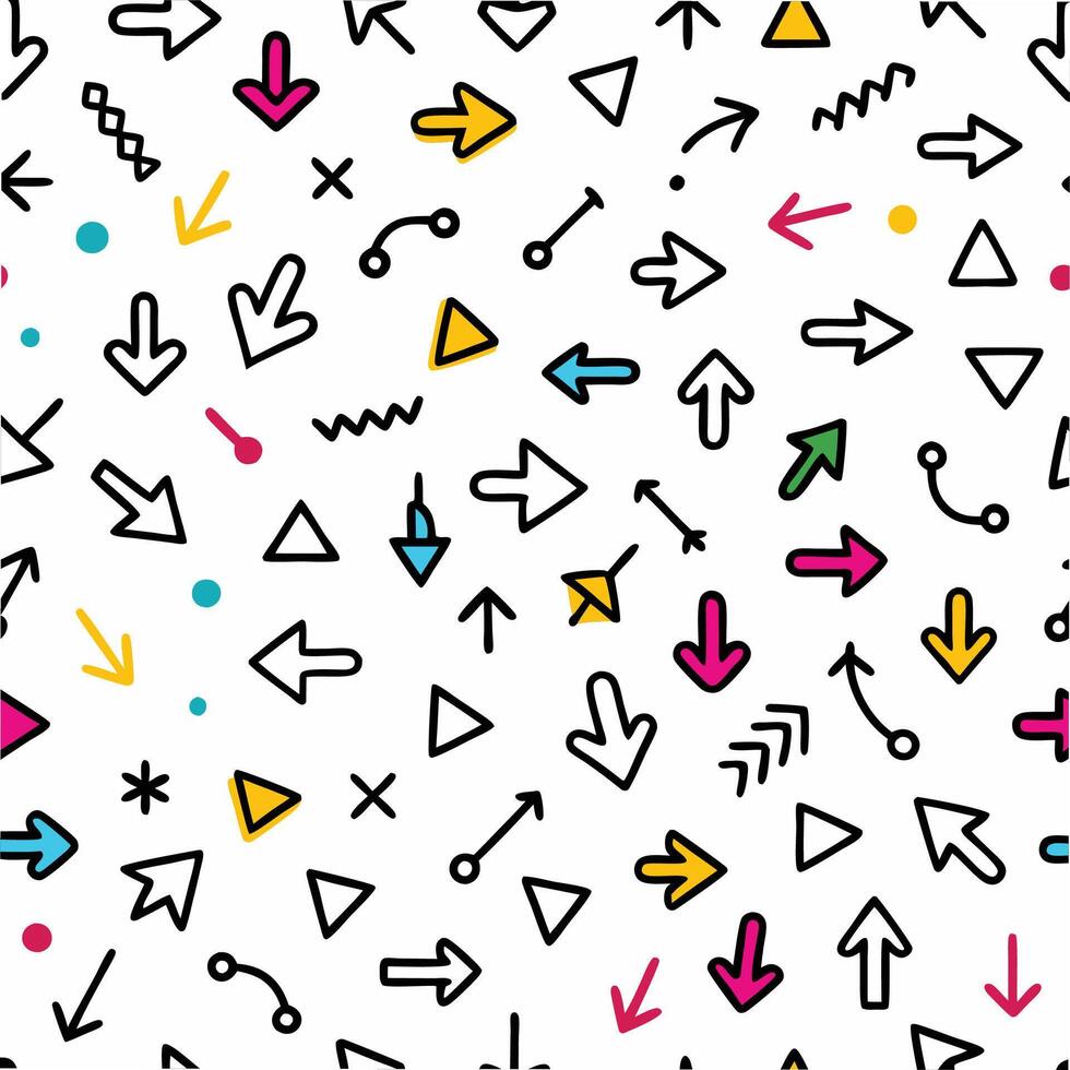 seamless pattern with colorful arrows and arrows vector