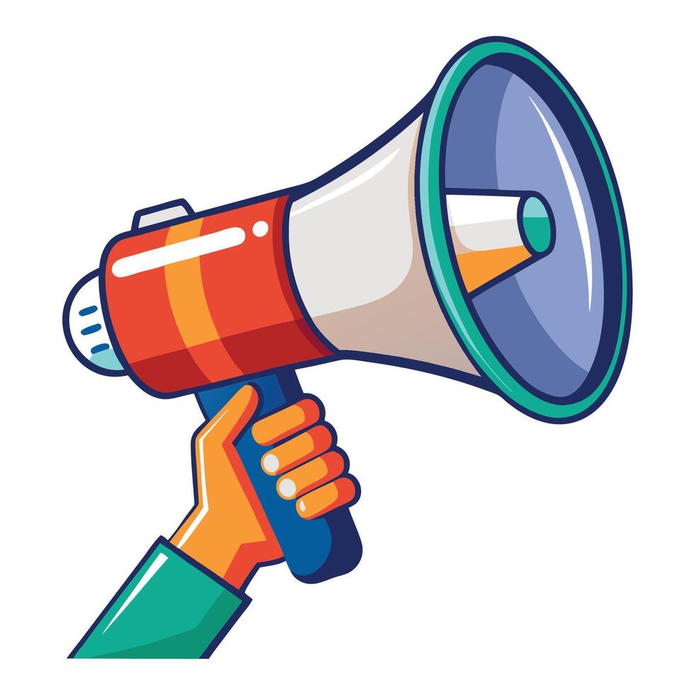 hand holding megaphone illustration vector