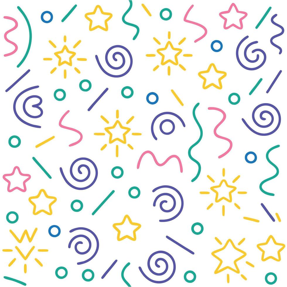 a colorful pattern with stars and other shapes vector