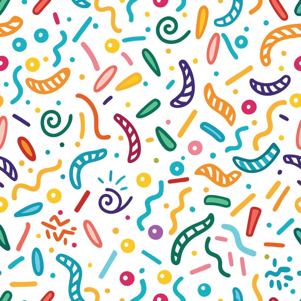 a colorful pattern with confetti and other items vector