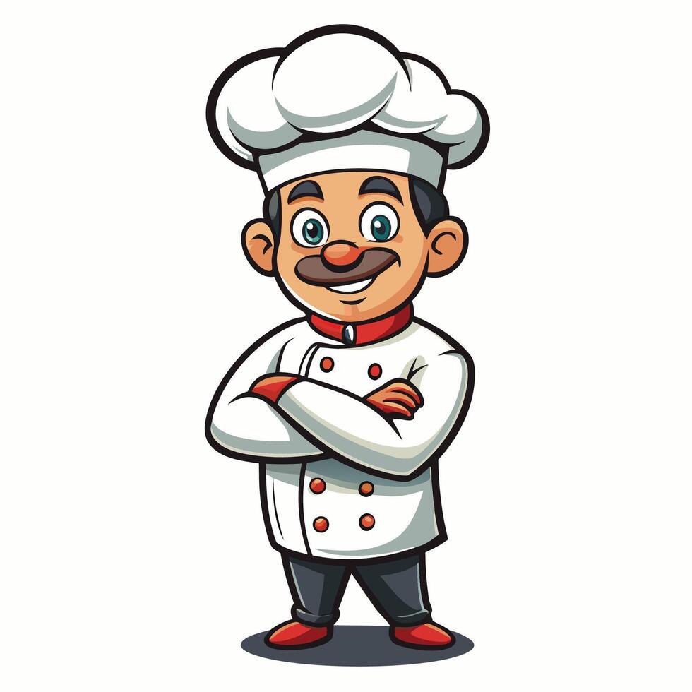 chef cartoon character illustration isolated on white background vector