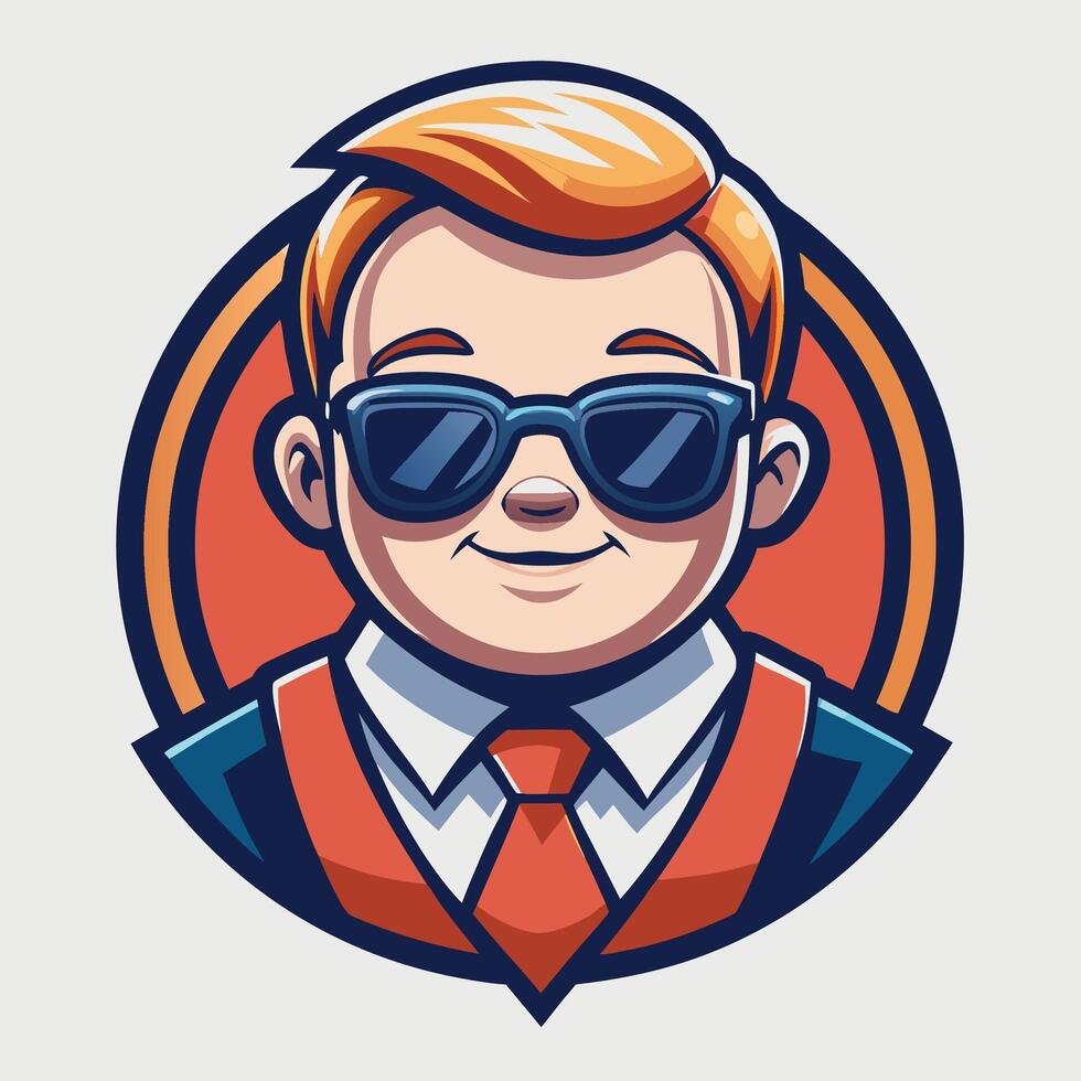 a cartoon character with sunglasses and tie vector