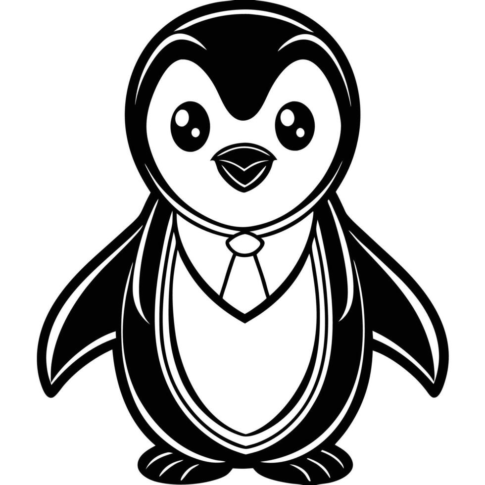 a penguin wearing a tie and tie on his head vector