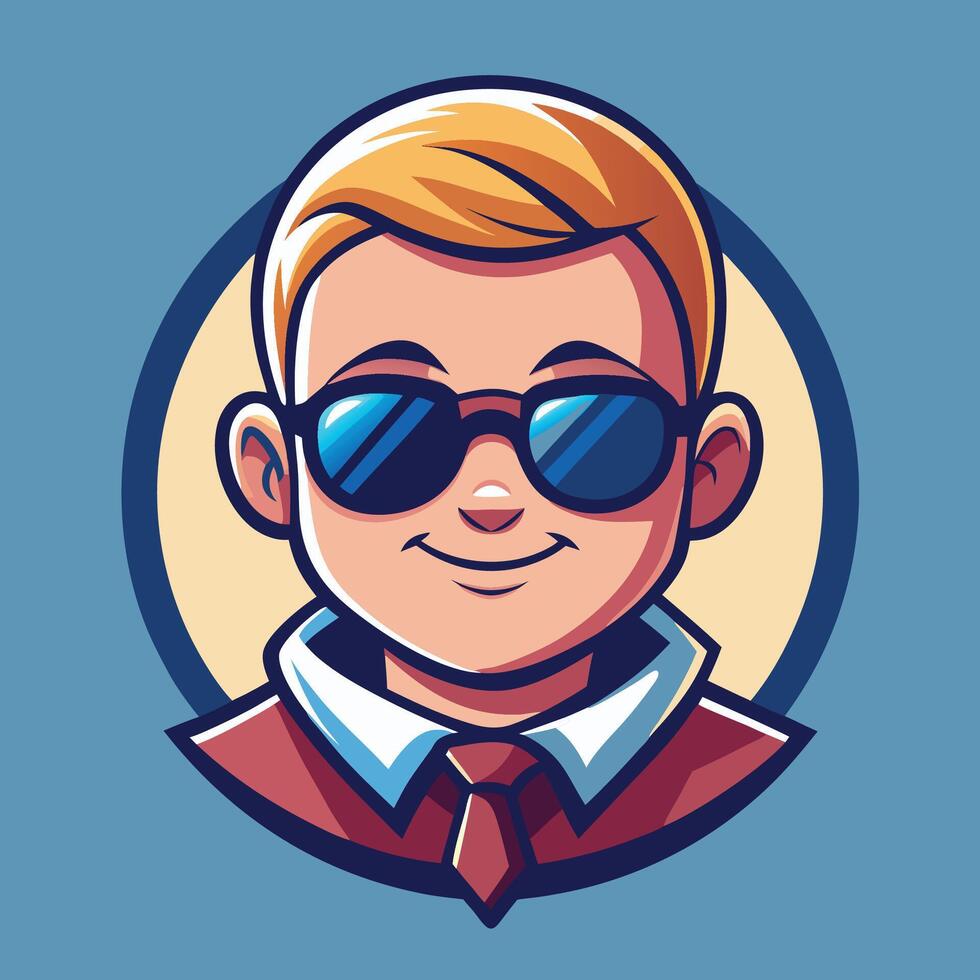 a cartoon character with sunglasses and tie vector