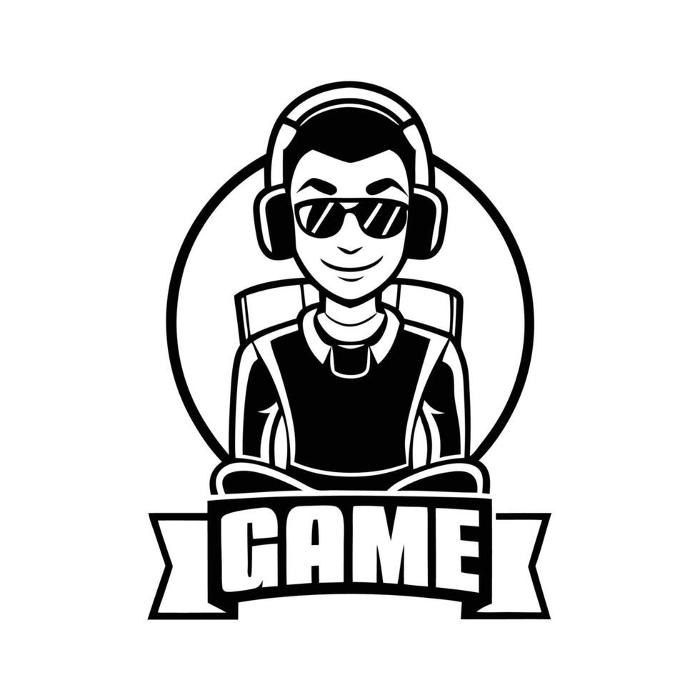 a black and white logo for a game vector