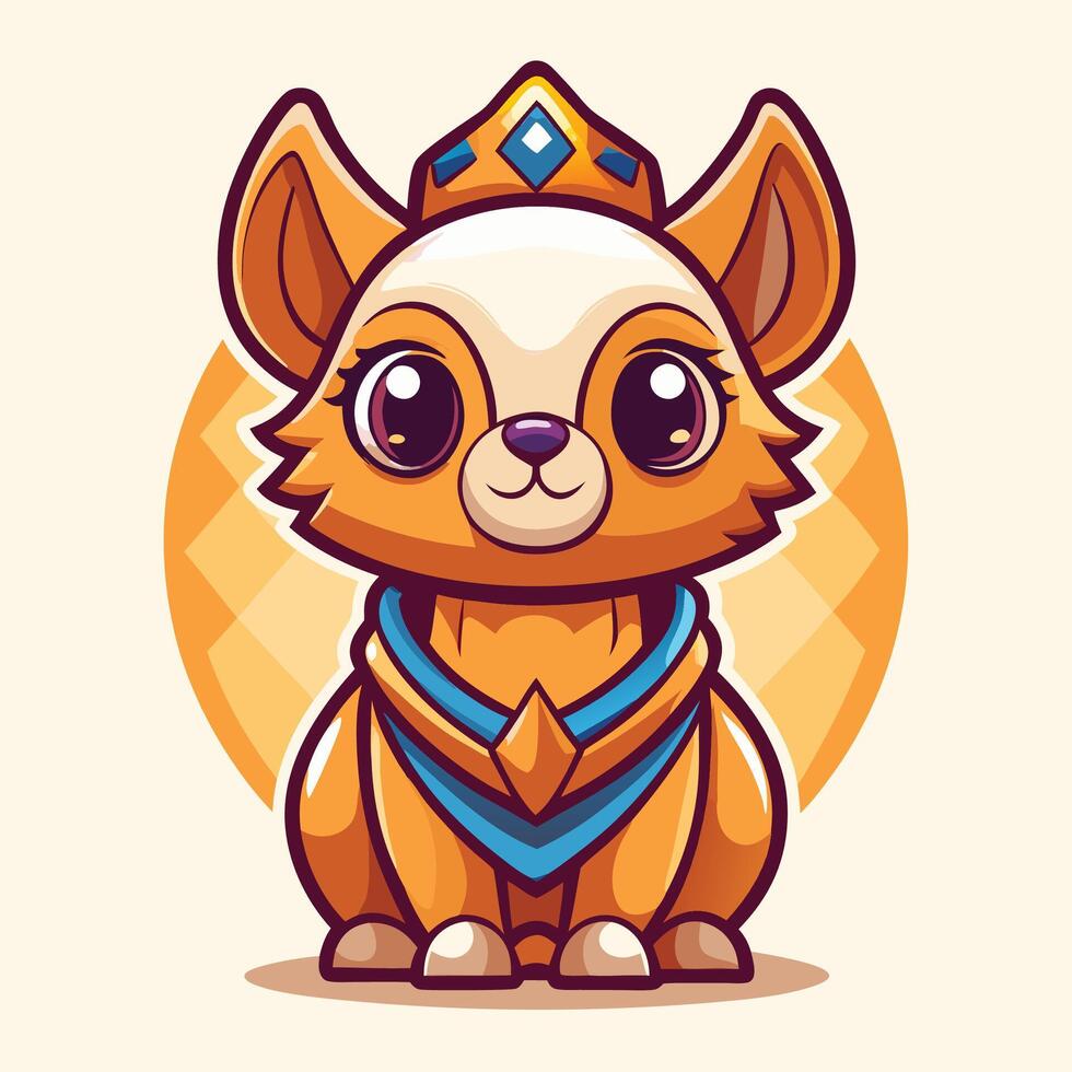a cartoon dog wearing a crown and sitting down vector