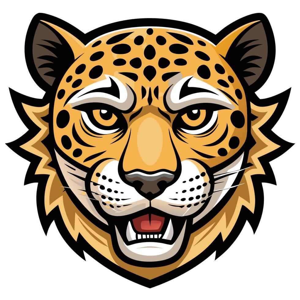 a jaguar head with a big mouth vector
