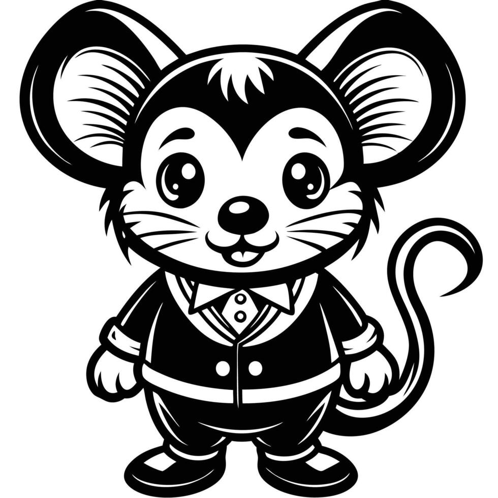 a cartoon mouse in a suit and tie vector