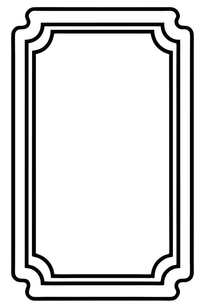 a black and white outline of a frame vector