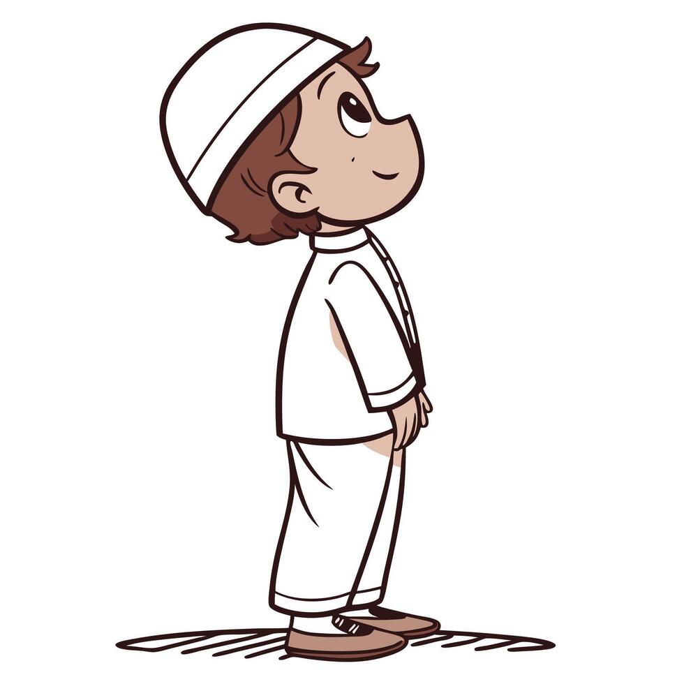 cartoon boy standing in front of a white background vector