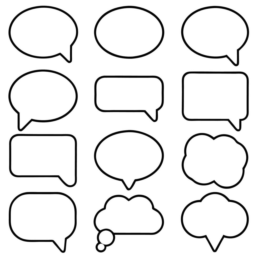 speech bubbles set of different shapes and sizes vector
