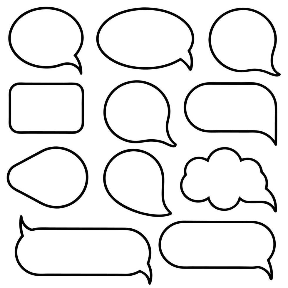 speech bubbles set of different shapes and sizes vector