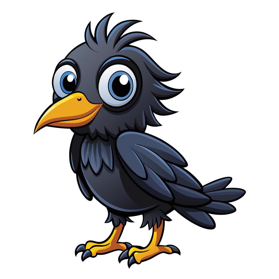 cartoon raven illustration vector